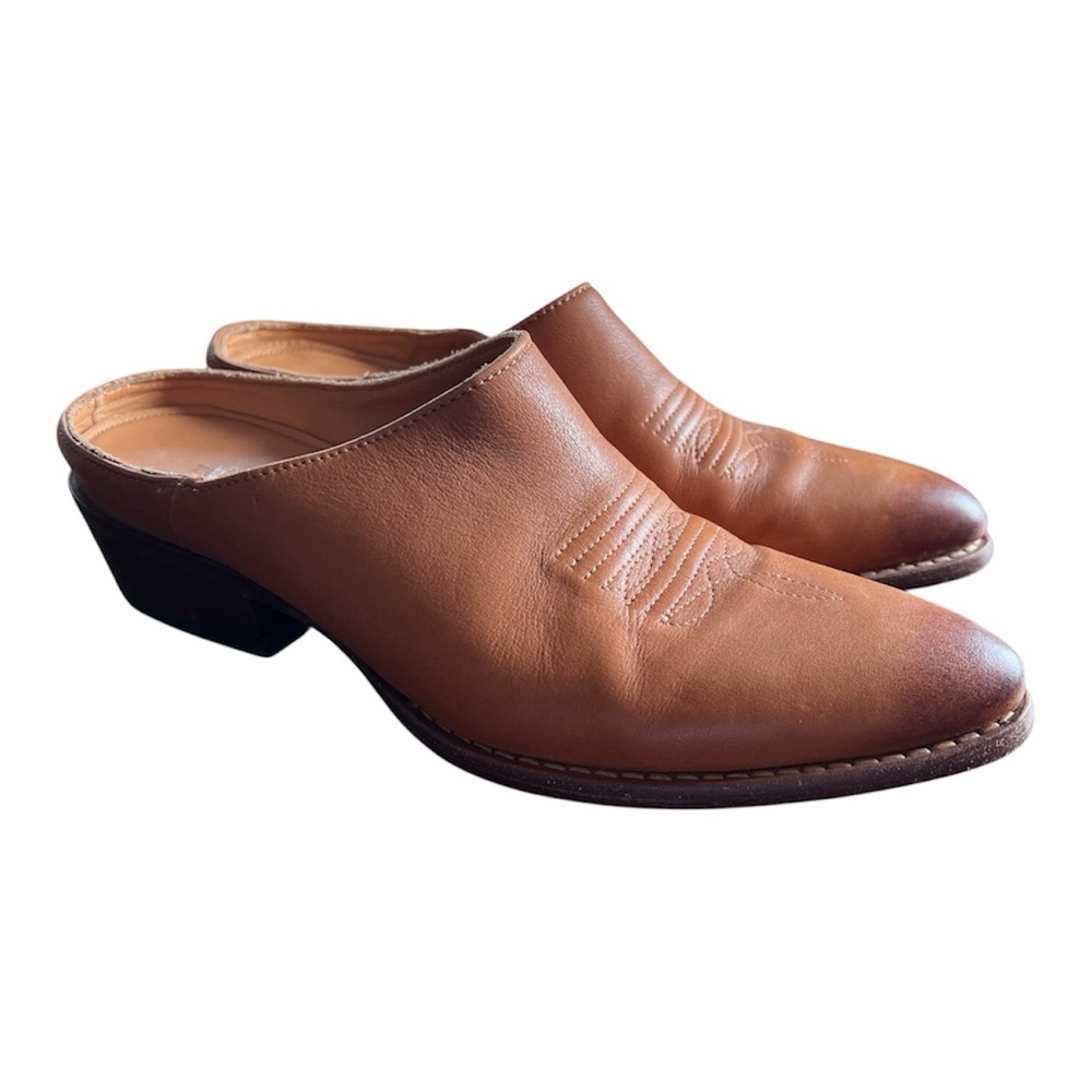 Tecovas The Sophie Tan Leather Mules Boots Size 7.5